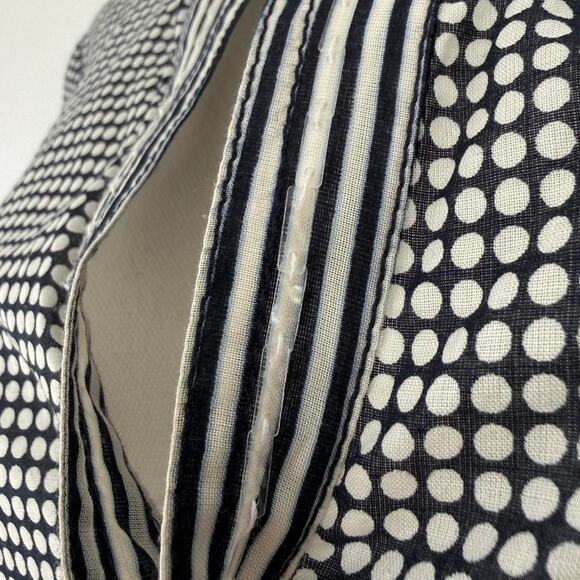 TORY BURCH NAVY/WHITE V-NECK BLOUSE - Picture 4 of 8